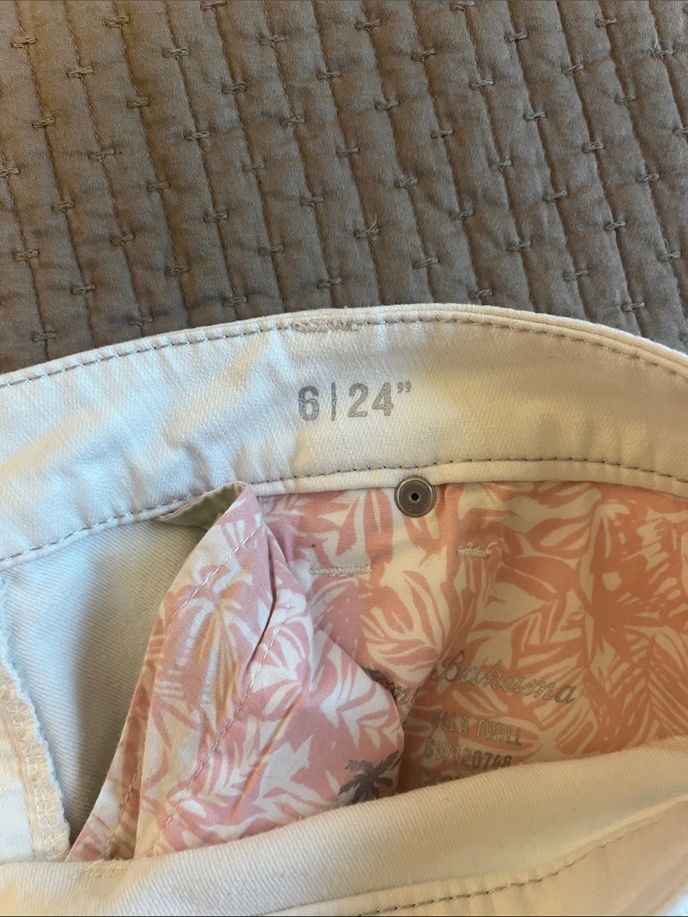 Tommy Bahama White Floral Embroidered Jeans - Picture 5 of 6